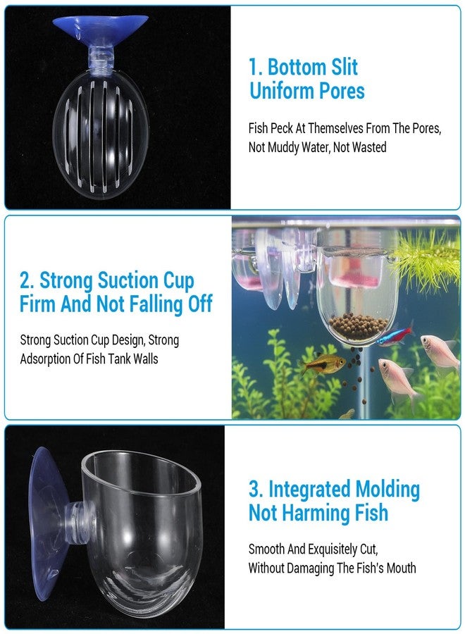 WJIAAA 3 Pcs Aquarium Plant Holder, 2 Sizes Fish Tank Aquatic Plant Pot with Suction Cups, Red Worm Fish Feeder, Acrylic Clear Round Betta Tank Accessories for Water Feature Decoration - Image 3